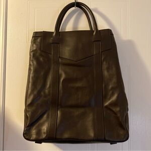 Kiton Large Brown Leather Tote Bag EUC